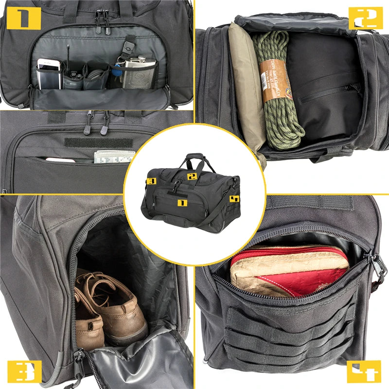 LQARMY Waterproof Gym Bag Tactical Duffle For Travel
