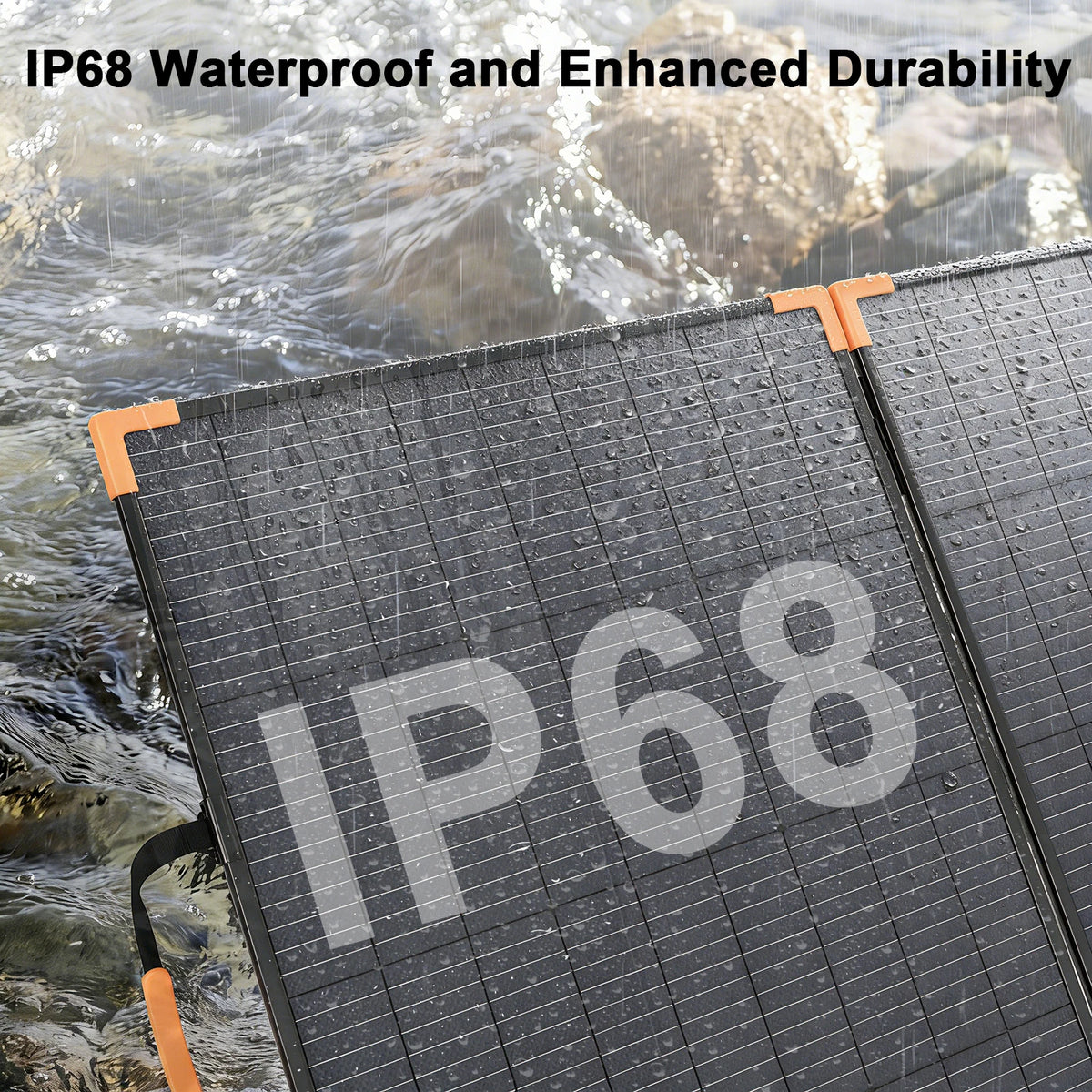 MHPOWOS 400W Bifacial Portable Solar Panel 33V Lightweight Foldable Solar Charger for Power Station IP68 Waterproof High Efficiency With Adjustable Kickstands for Camping RVs Home Backup