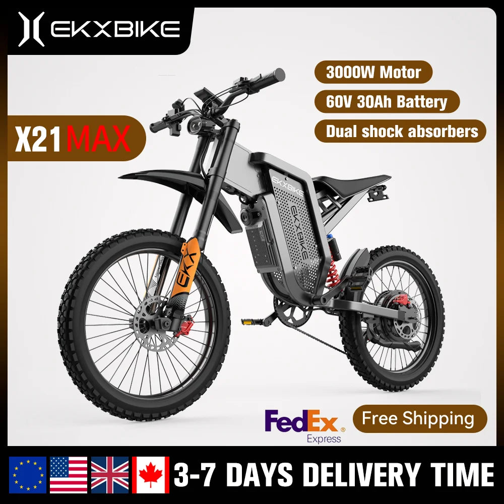 EKX X21 Max Electric Motorcycle 3000W Brushless Gearless Ebike