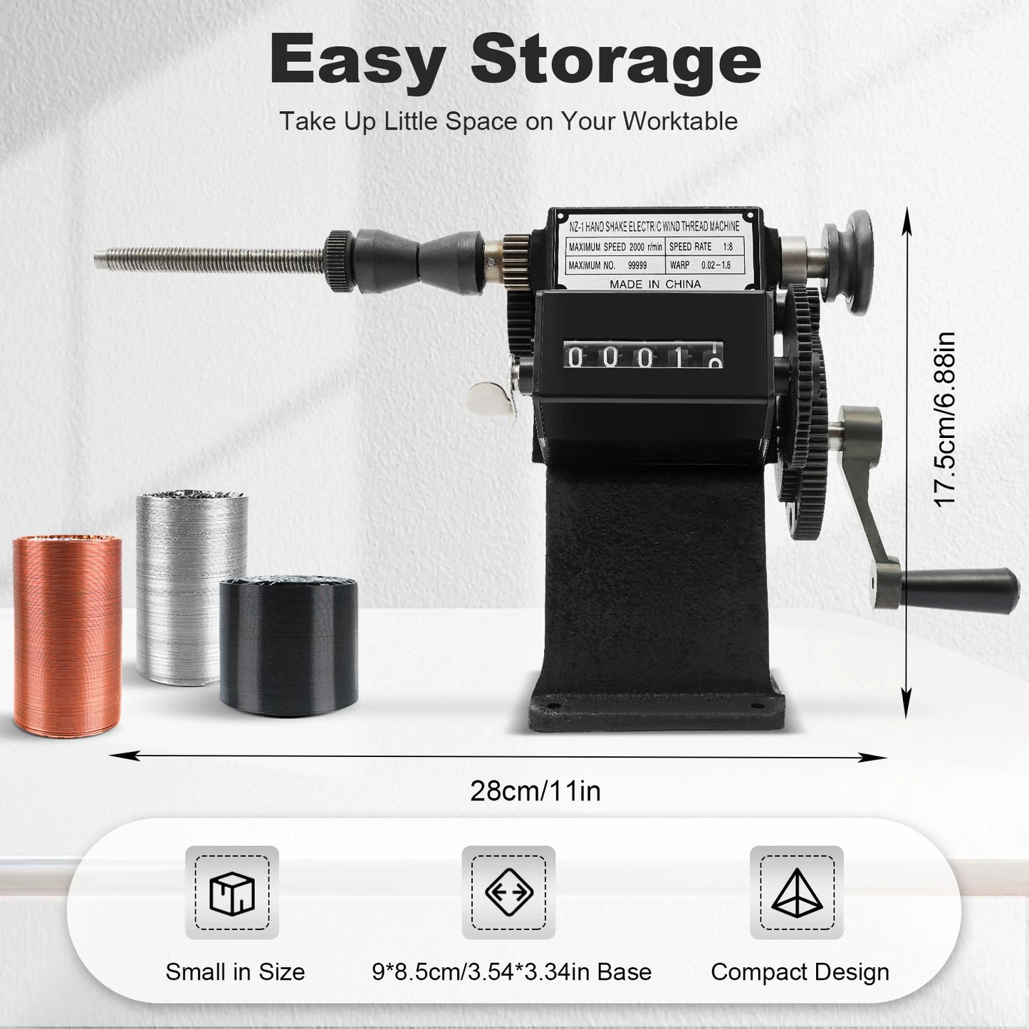 Fishing Line Spooler With Counting Machine