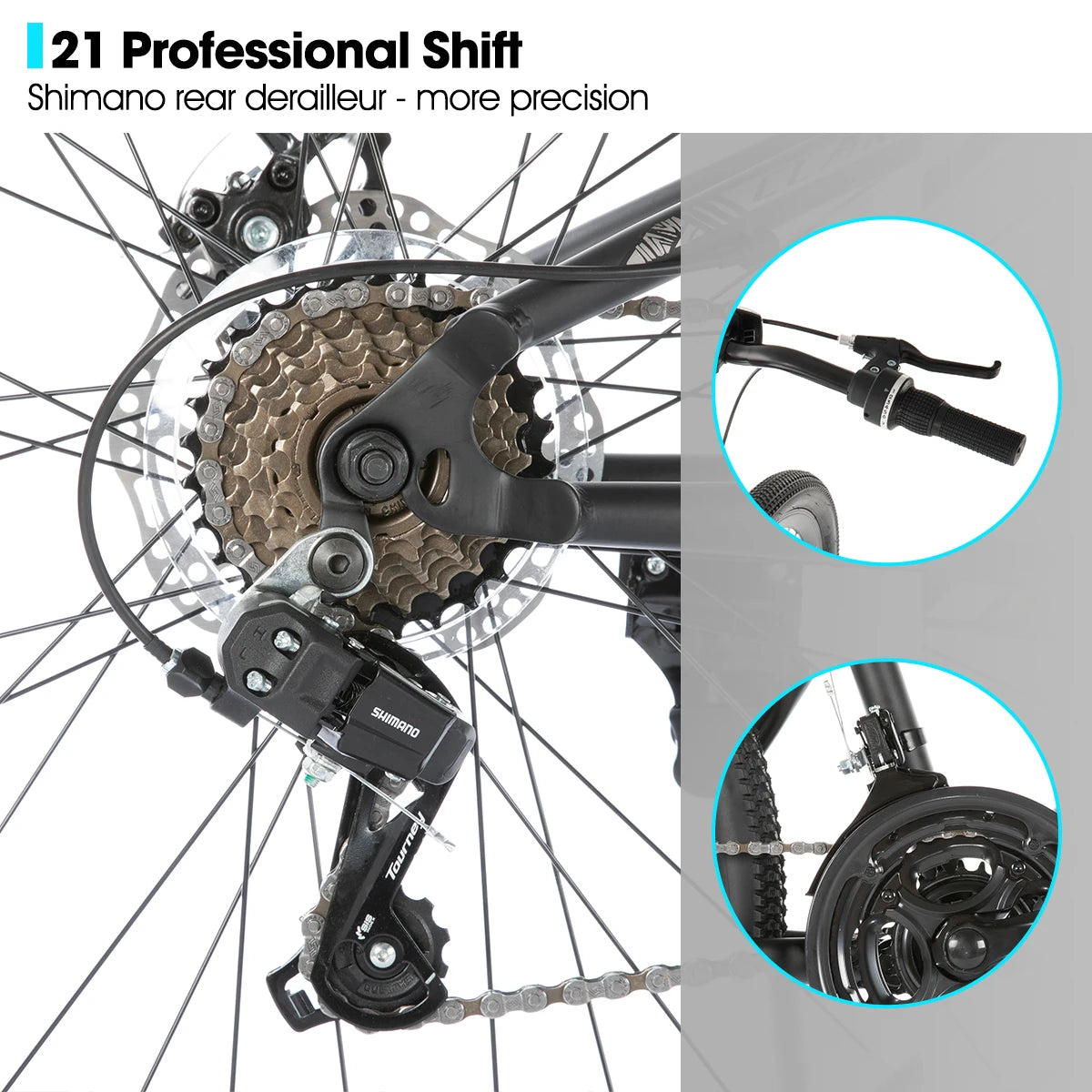 Hiland Full Suspension Mountain Bike 21 Speed Dual Disc Brakes