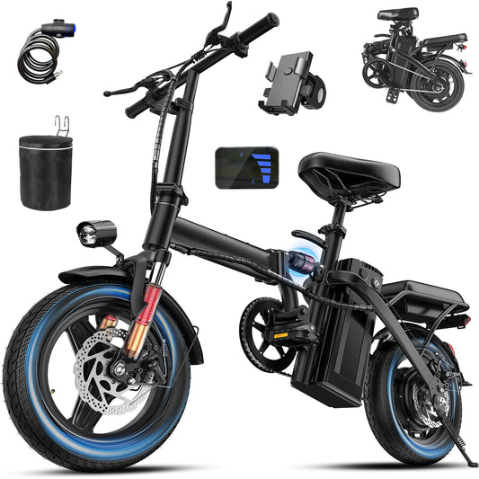 FURIDER Folding Electric Bike With Removable Battery And Shock Absorption