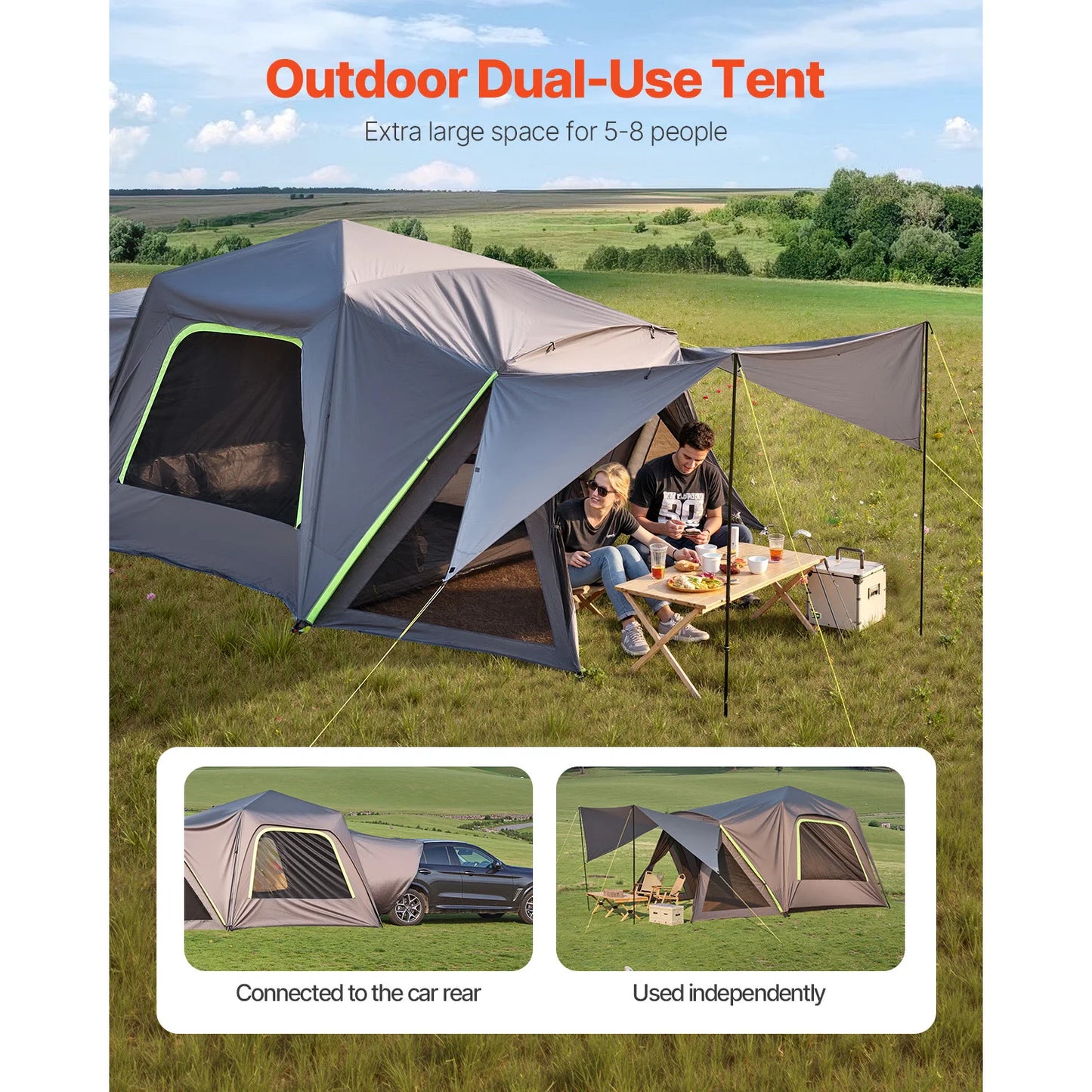 SucceBuy SUV Camping Tent Waterproof Double Layer Shade Awning Mesh