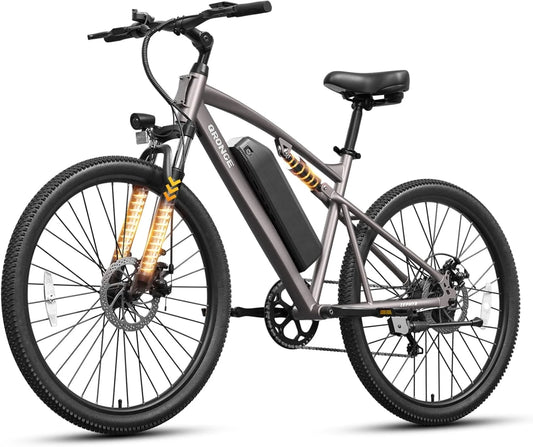 QRONGE Zephyr Electric Bike for Adults 1000W Peak Motor 486Wh Battery Mountain Electric Bicycle 26'' Tire Full Suspension E-bike