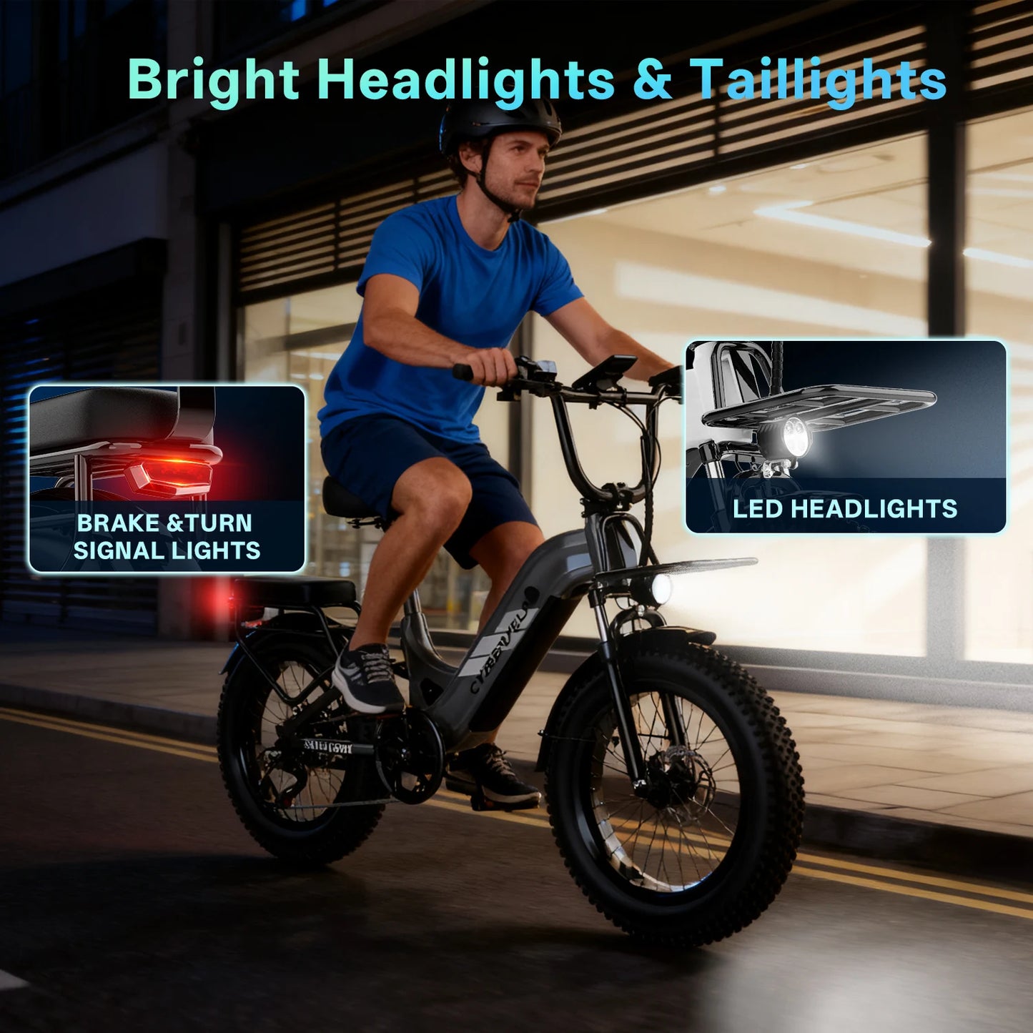 Cybervelo 20" Step-Thru Commuter, 1500W Peak 20ah Battery 80 Miles Long Range E-bike, 7-Speed Shift Adult Electric Bike EK12 EK8