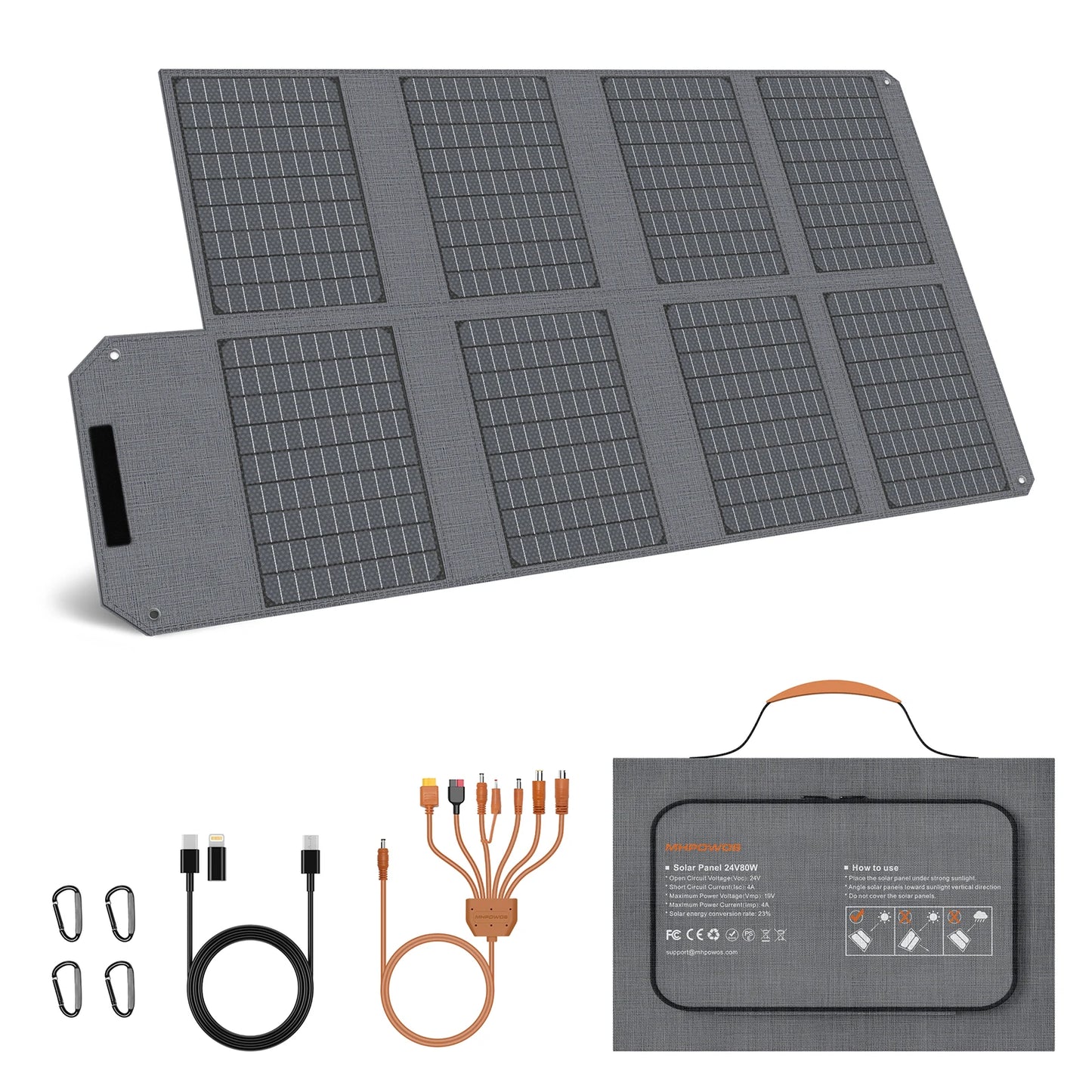 MHPOWOS Portable Foldable Solar Panel Charger For Camping RV Emergency