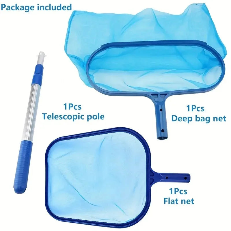 Adjustable Telescopic Pool Skimmer Net Fine Mesh Leaf Cleaner