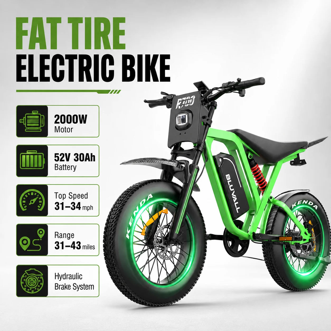 2500W electric dirt bike, 60V power supply, oil brake, shipped from warehouse in the United States e-bike Adult bike electric
