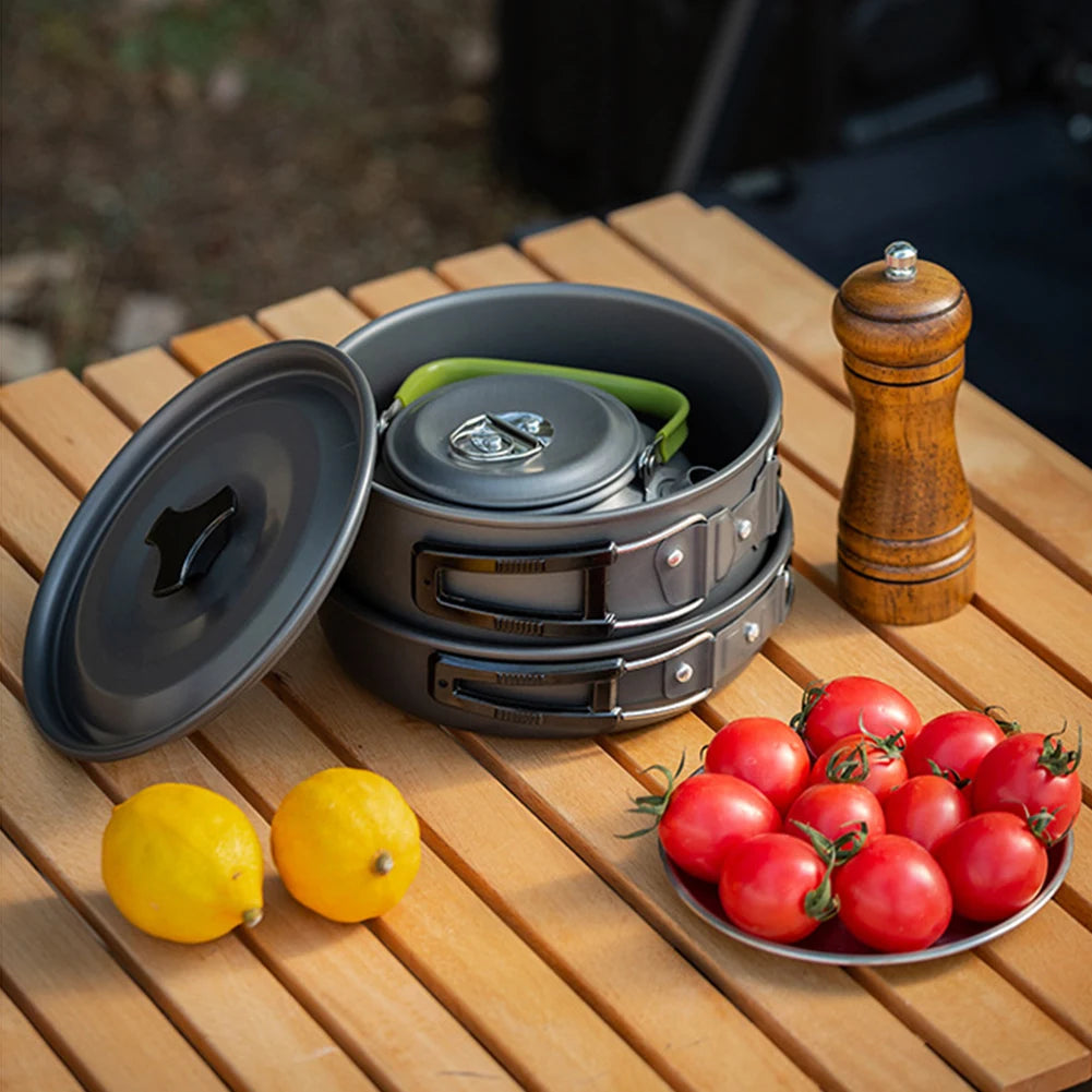 APWIKOGER Camping Cookware Set Three Piece Outdoor Kit