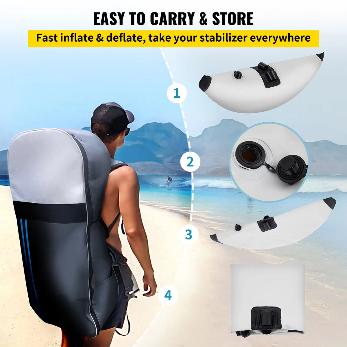 SucceBuy Kayak Outrigger Stabilizer Floats With Adjustable Arms
