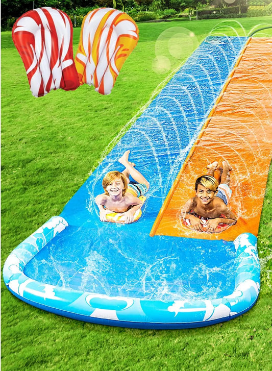 Joyfy Water Slide Set With Sprinkler And Bodyboards