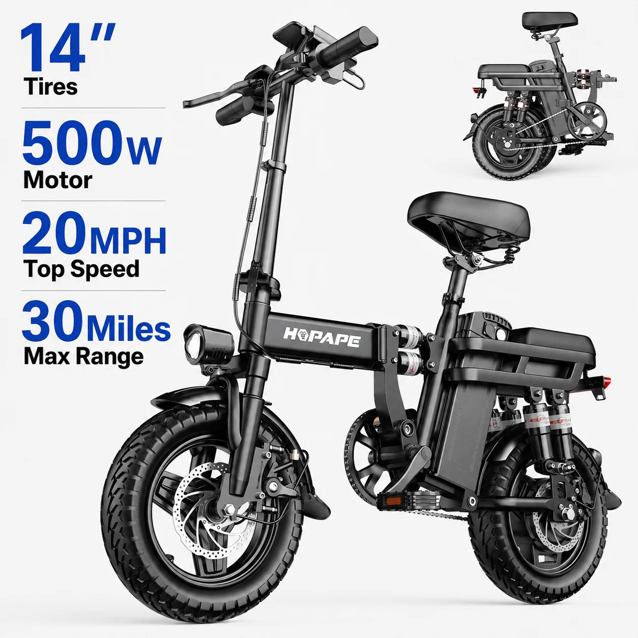 EOEOTWO Heavy Duty Ebike, 400 LBS Capacity, 65Nm High Torque, Front Suspension, Rear Rack, 5 Riding Modes, Phone Holder with Charging