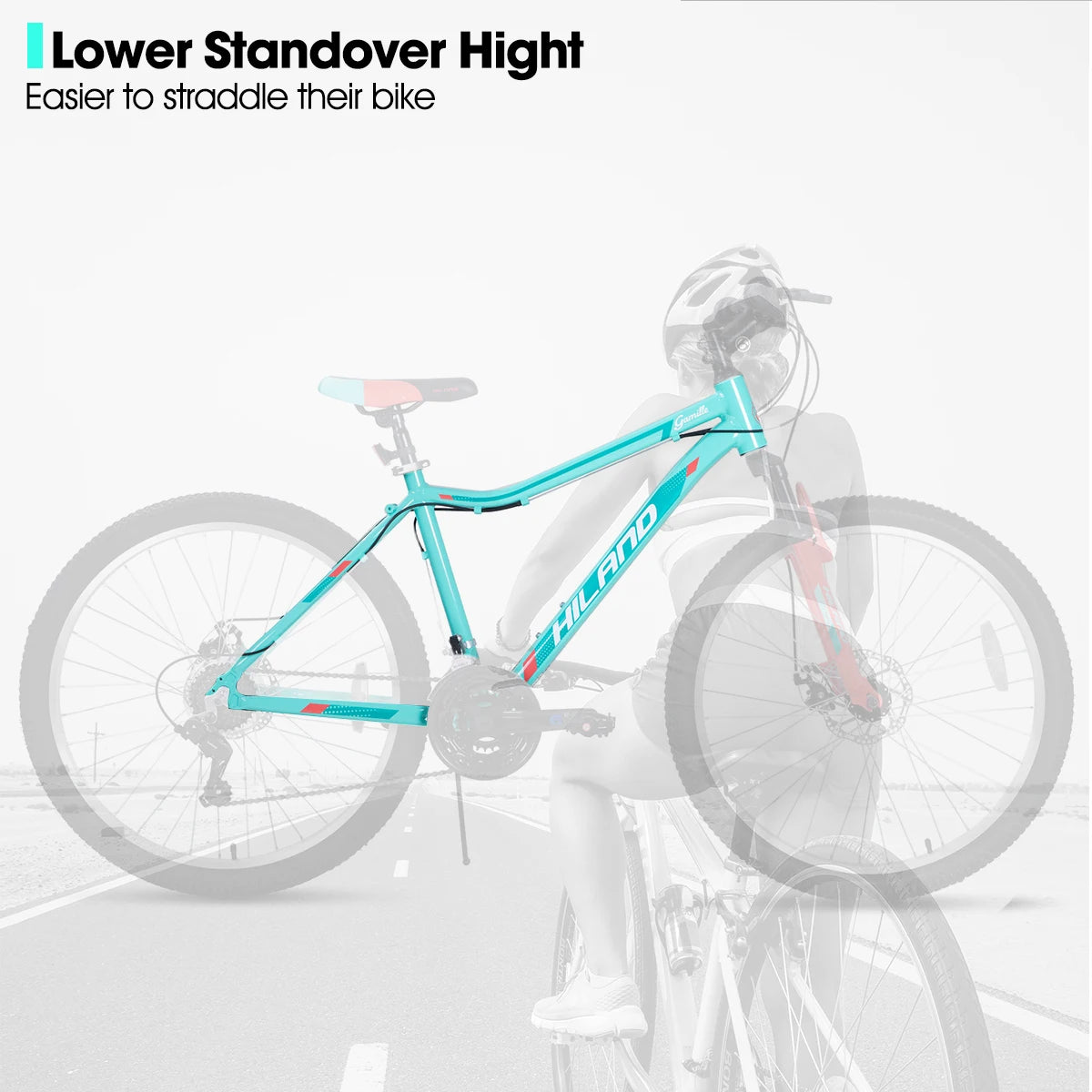 HILAND Mountain Bike for Women, 21 Speed Front Suspension
