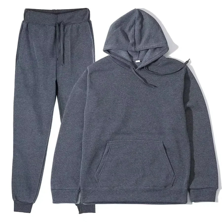 Winter Tracksuit Women Two Piece Set Hooded Sweatpants Casual Sportswear