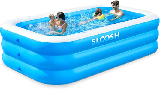 JOYFY 120" x 72" x 22" Full-Sized Inflatable Swimming Pool Summer Family Pool for Summer Water Party Backyard Garden Lawn