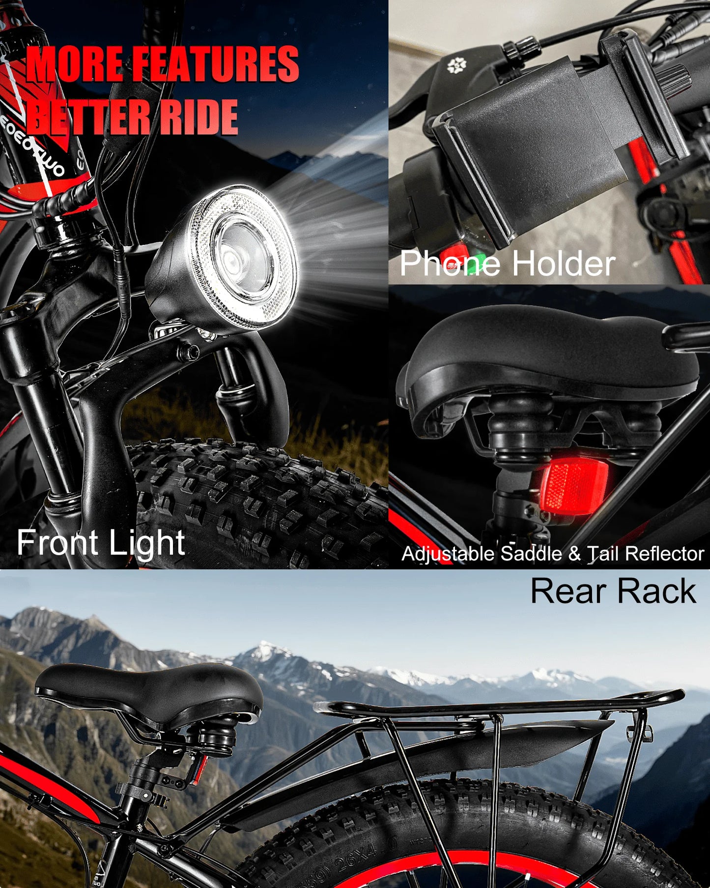 EOEOTWO 1500W Fat Tire Electric Mountain Bike