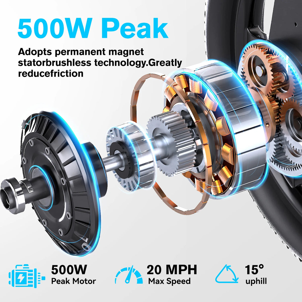 CYBERVELO Foldable Electric Commuter Bike With 500W Peak Motor