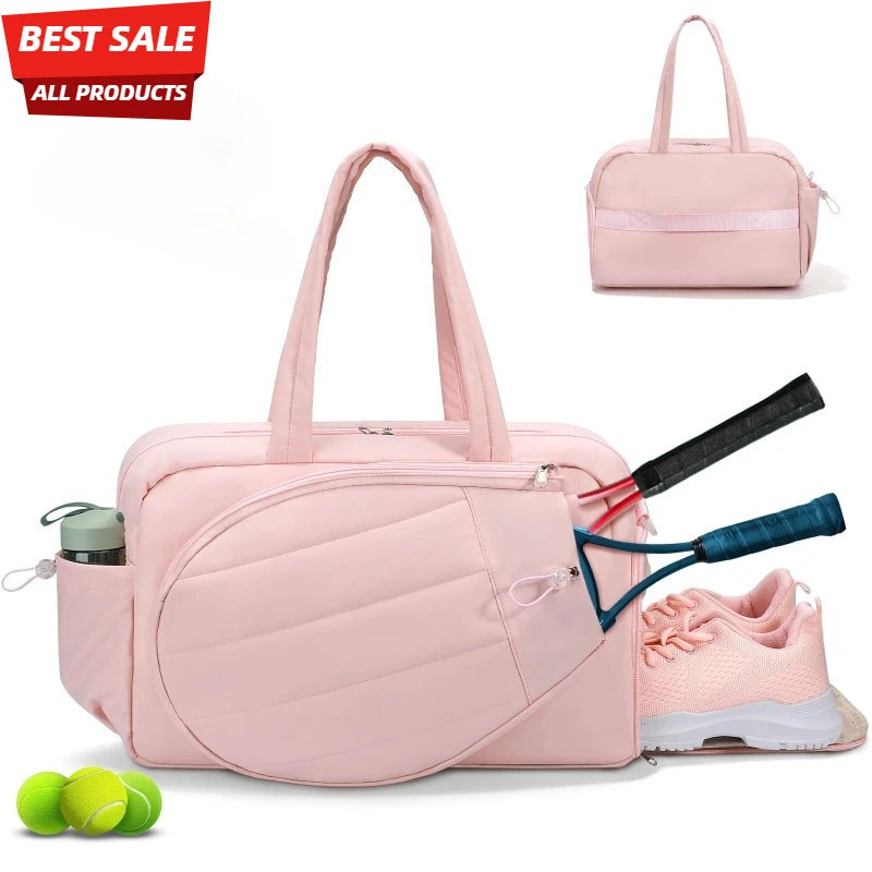 Two Rackets Tennis Gym Bag With Shoe Compartment For Women