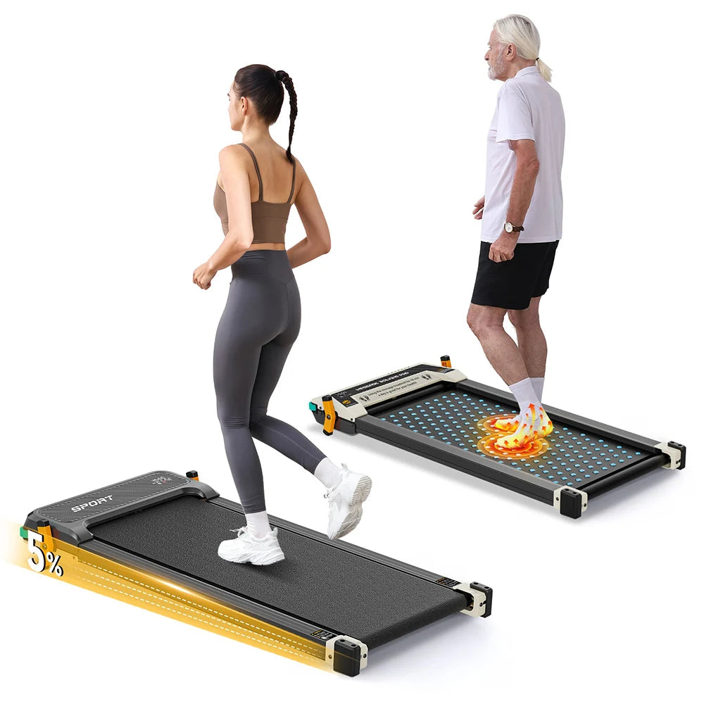 Akluer 520 Dual-Sided Under Desk Treadmill with Shiatsu Foot Massager, Walking Pad with Incline, 2.5HP Quiet Motor, LED Display, Remote Control, 150kg (330 LBS) Capacity, 900*400mm Running Area, Local delivery