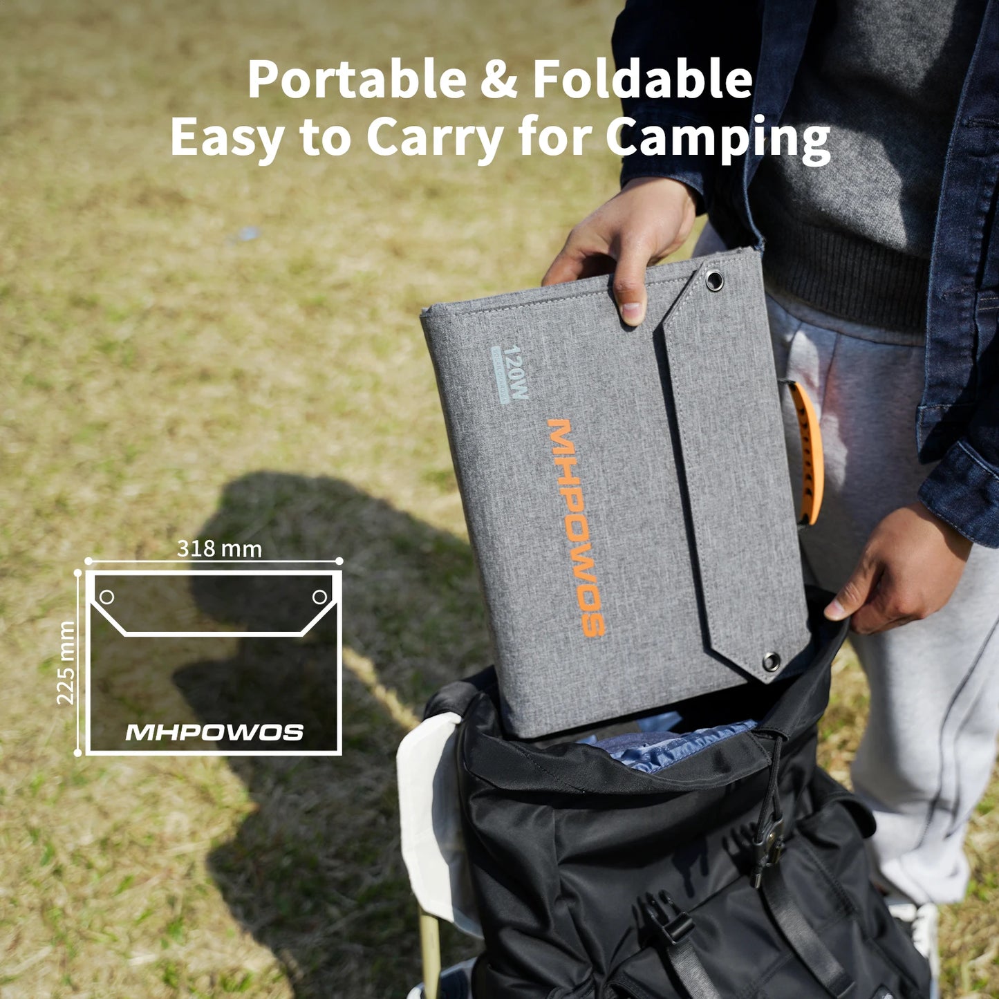 MHPOWOS Portable Foldable Solar Panel Charger For Camping RV Emergency