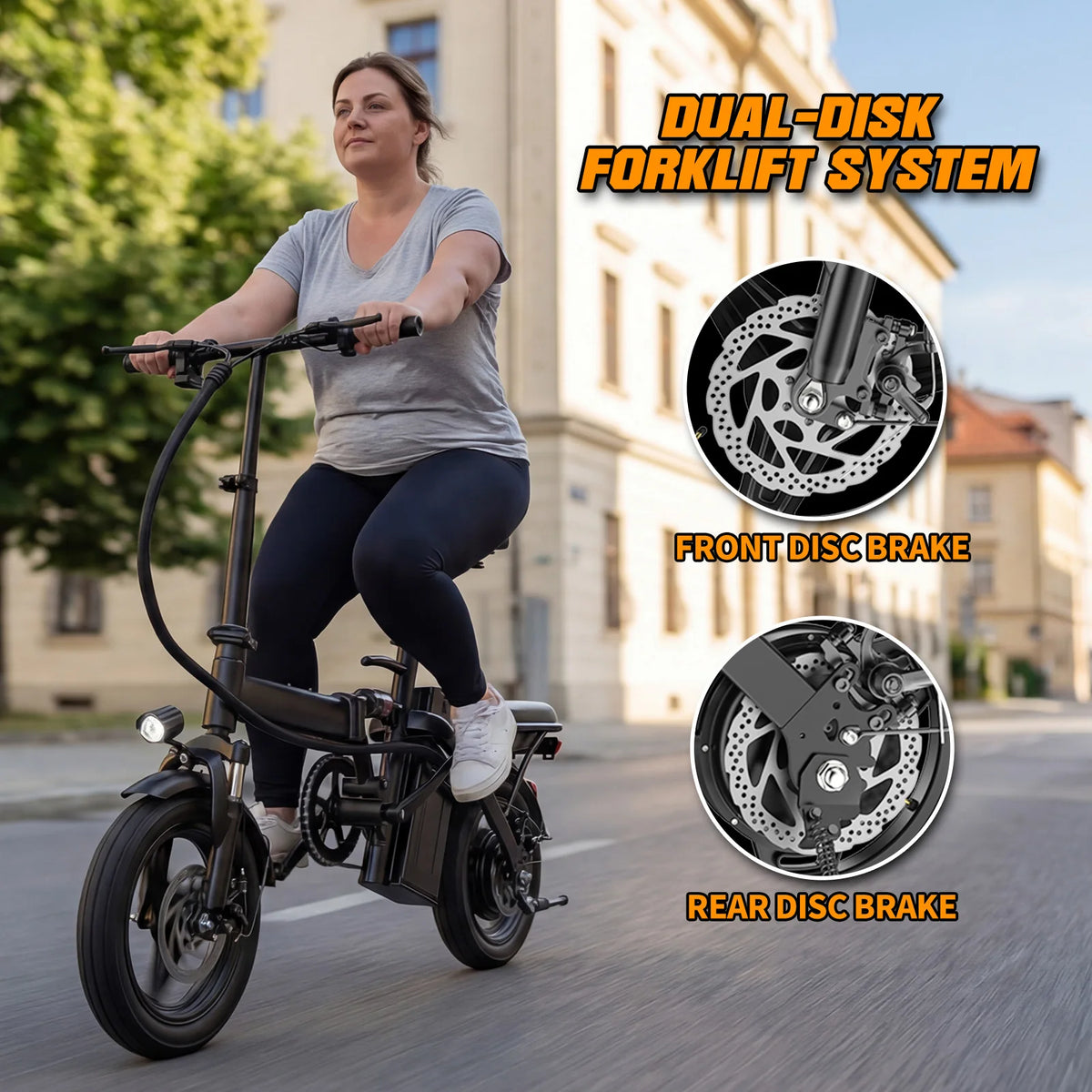 FURIDER Folding Electric Bike With Removable Battery And Shock Absorption