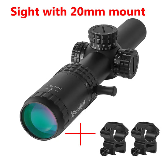 1-5X24 Tactical Optical Scope Red and Green Illuminated Reticle Hunting Scopes Compact Scope Sight