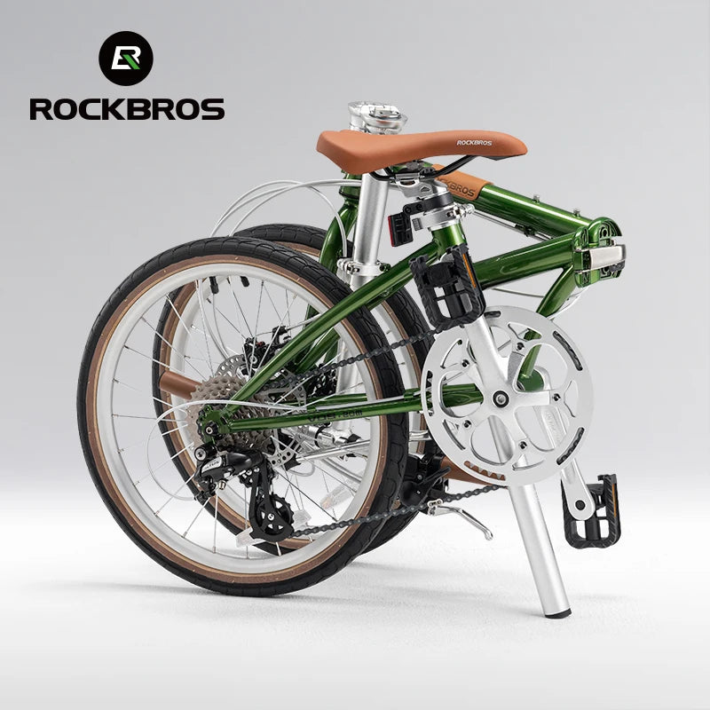 ROCKBROS Folding Commuter Bike With Steel Frame 8-Speed Disc Brakes