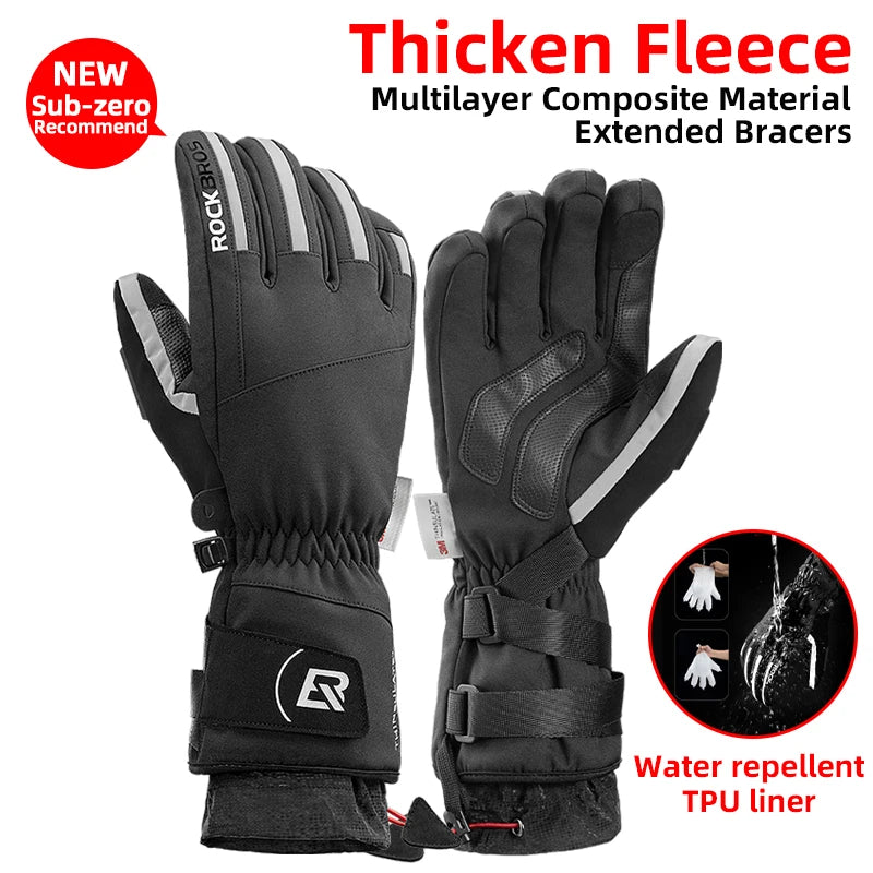 ROCKBROSCN Winter Thermal Waterproof Gloves For Men Women