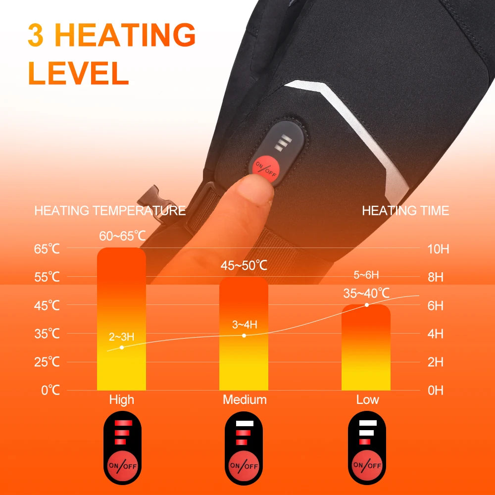 Snow Deer Waterproof Heated Winter Gloves For Snowboarding And Cycling