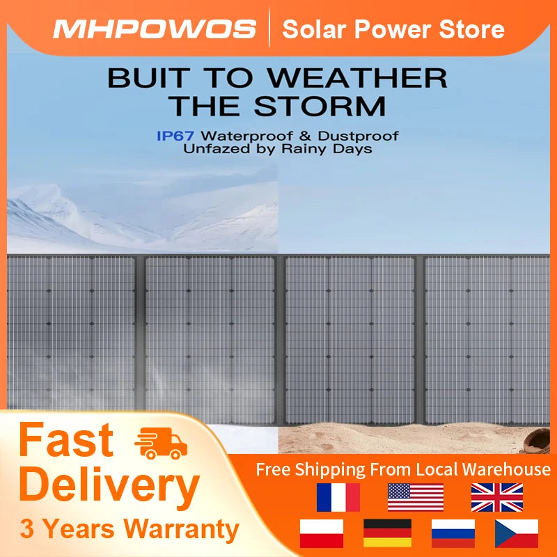 MHPOWOS 400W Portable Solar Panel for Power Stations Foldable Solar Handbag with Kickstands for Solar Generators, RVs, Camping