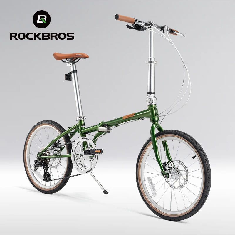ROCKBROS Folding Commuter Bike With Steel Frame 8-Speed Disc Brakes