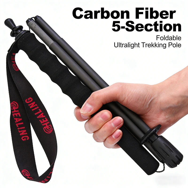 OKHEALINGCN Ultralight Trekking Poles Carbon Fiber 2-Piece