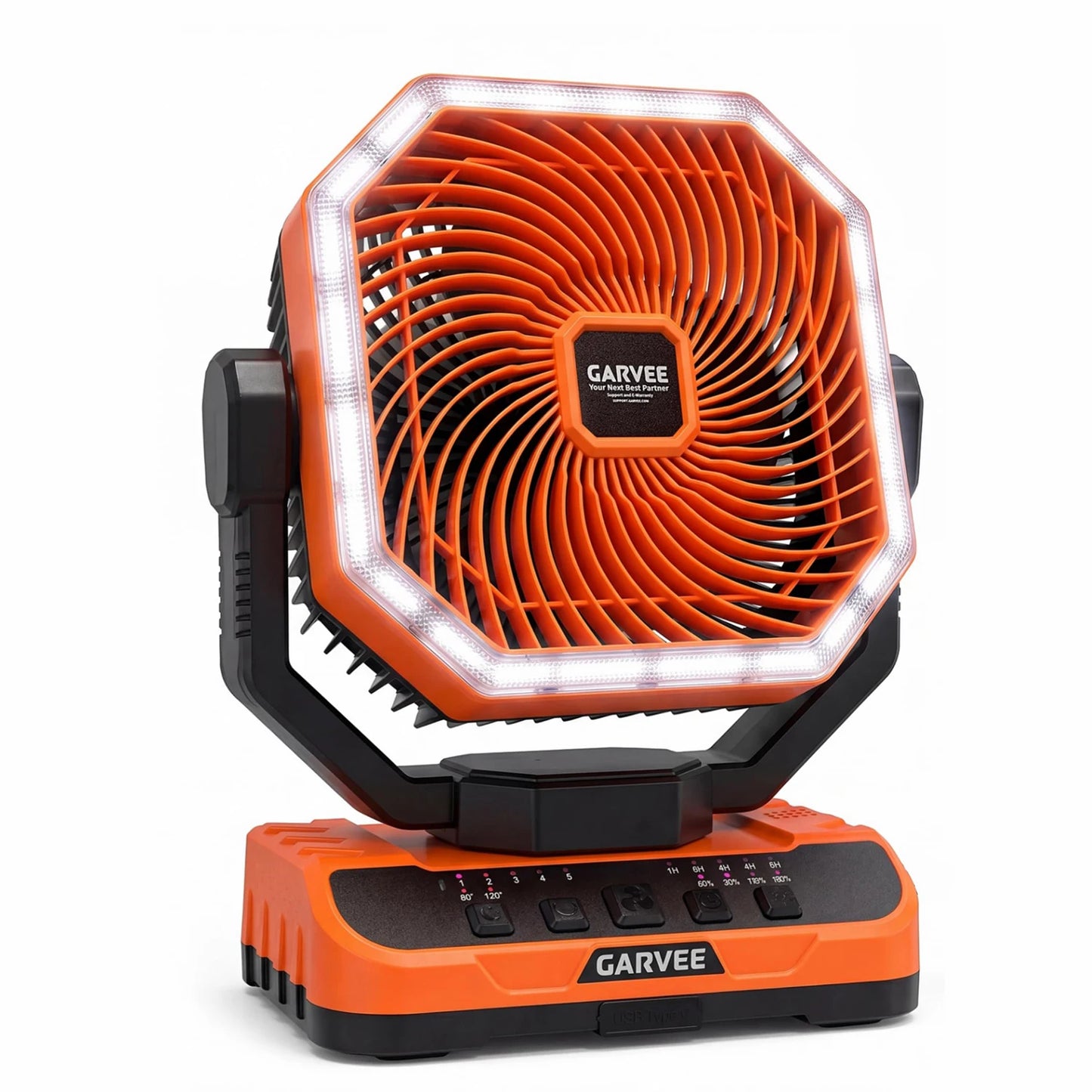 Portable Camping Fan 40000mAh Rechargeable Battery Powered Fan With Remote Timer LED Light 5 Speeds For Tent Travel Car Outdoor