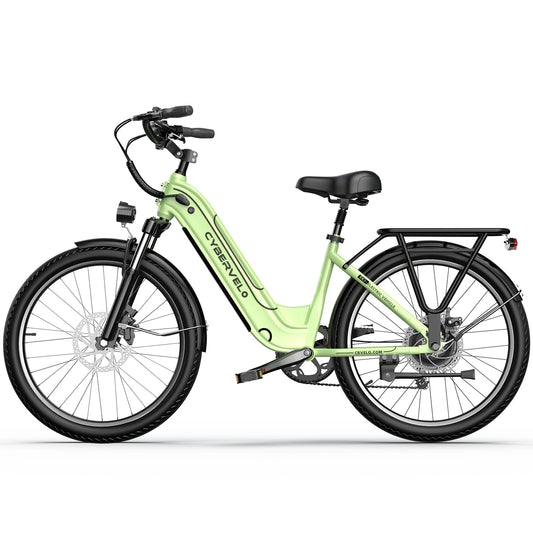 Cybervelo EK7 Step-Through Commuter Electric Bike With Long-Range Battery