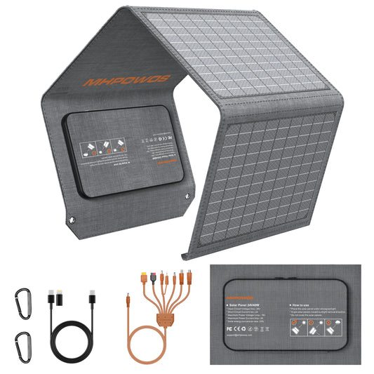 MHPOWOS Portable Foldable Solar Panel Charger For Camping RV Emergency