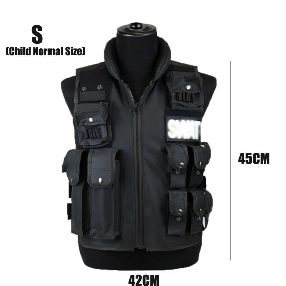 SWAT Multi Pocket Tactical Vest for Outdoor Training and Paintball