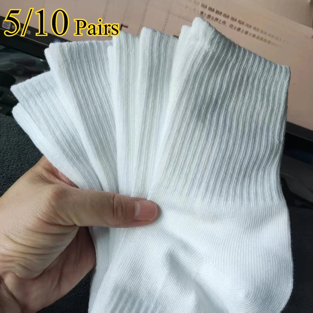 Men Mid Length Sports Socks Breathable Anti Odor Sweat Absorbing