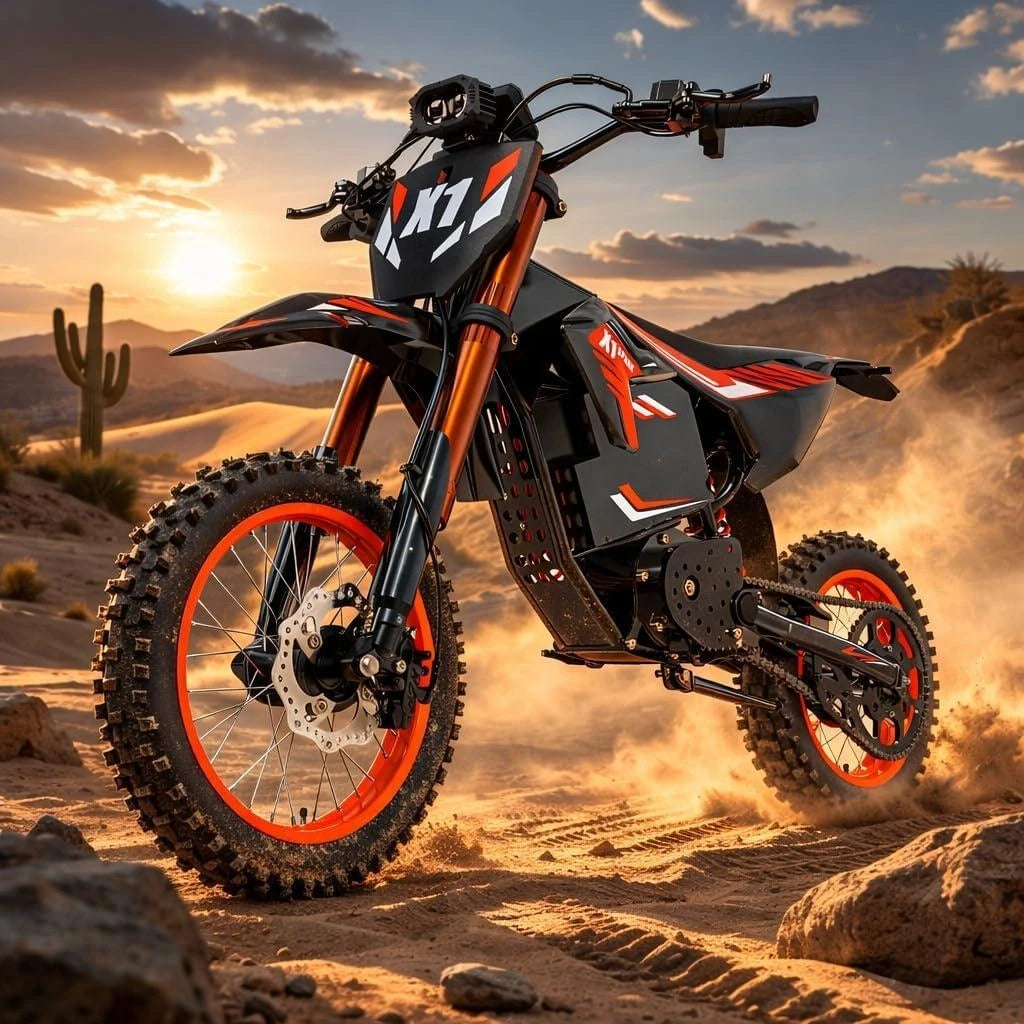 Electric Dirt Bike for Adults Teens 4500W Peak 60V 28.8Ah Battery Up to 60 Miles 50MPH Electric Motorcycle 14"/12" Fat Tire Mountain Off-Road E-Bike