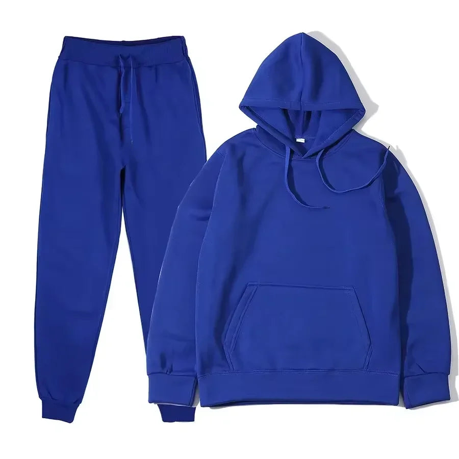 Winter Tracksuit Women Two Piece Set Hooded Sweatpants Casual Sportswear