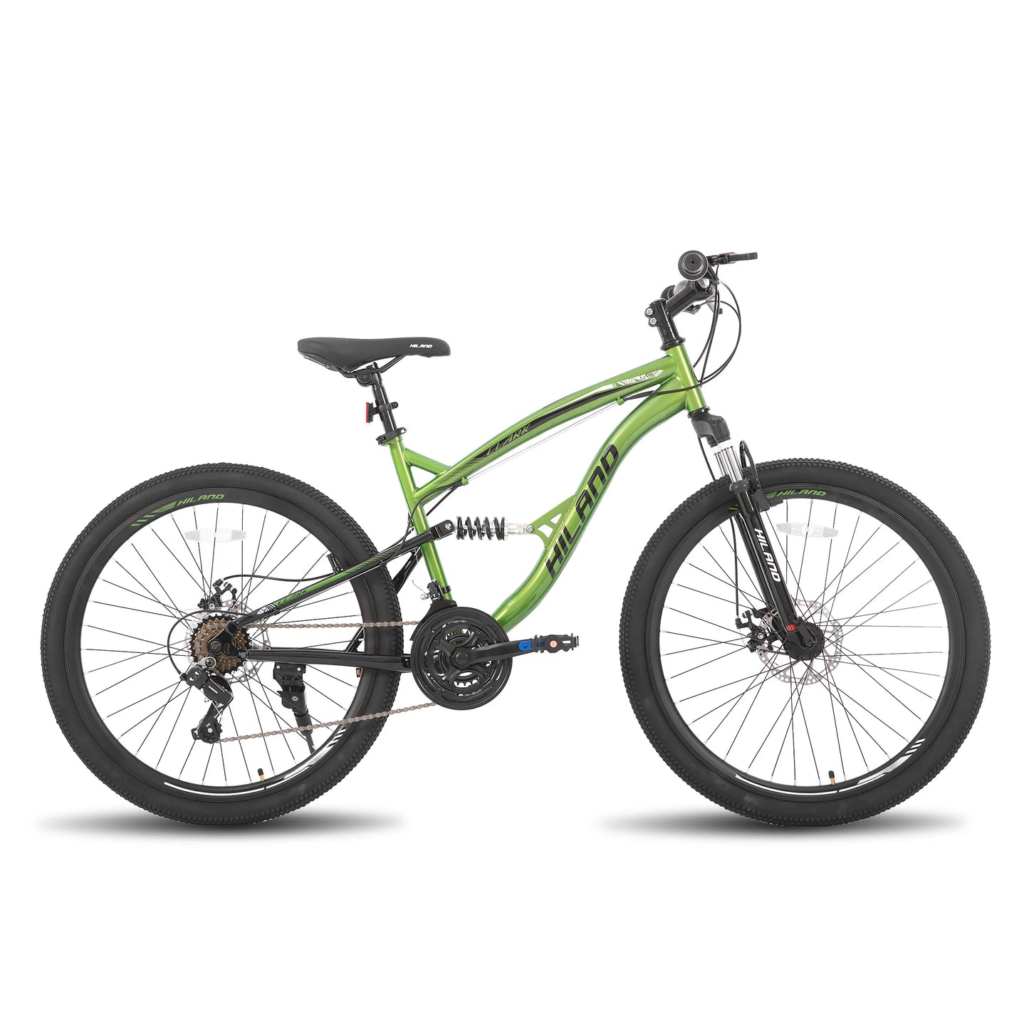 Hiland Full Suspension Mountain Bike 21 Speed Dual Disc Brakes