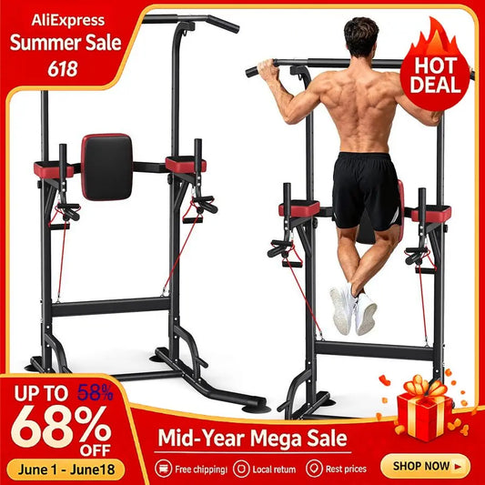 MBVM Power Tower Pull Up Bar Station 450LBS Fitness Equipment