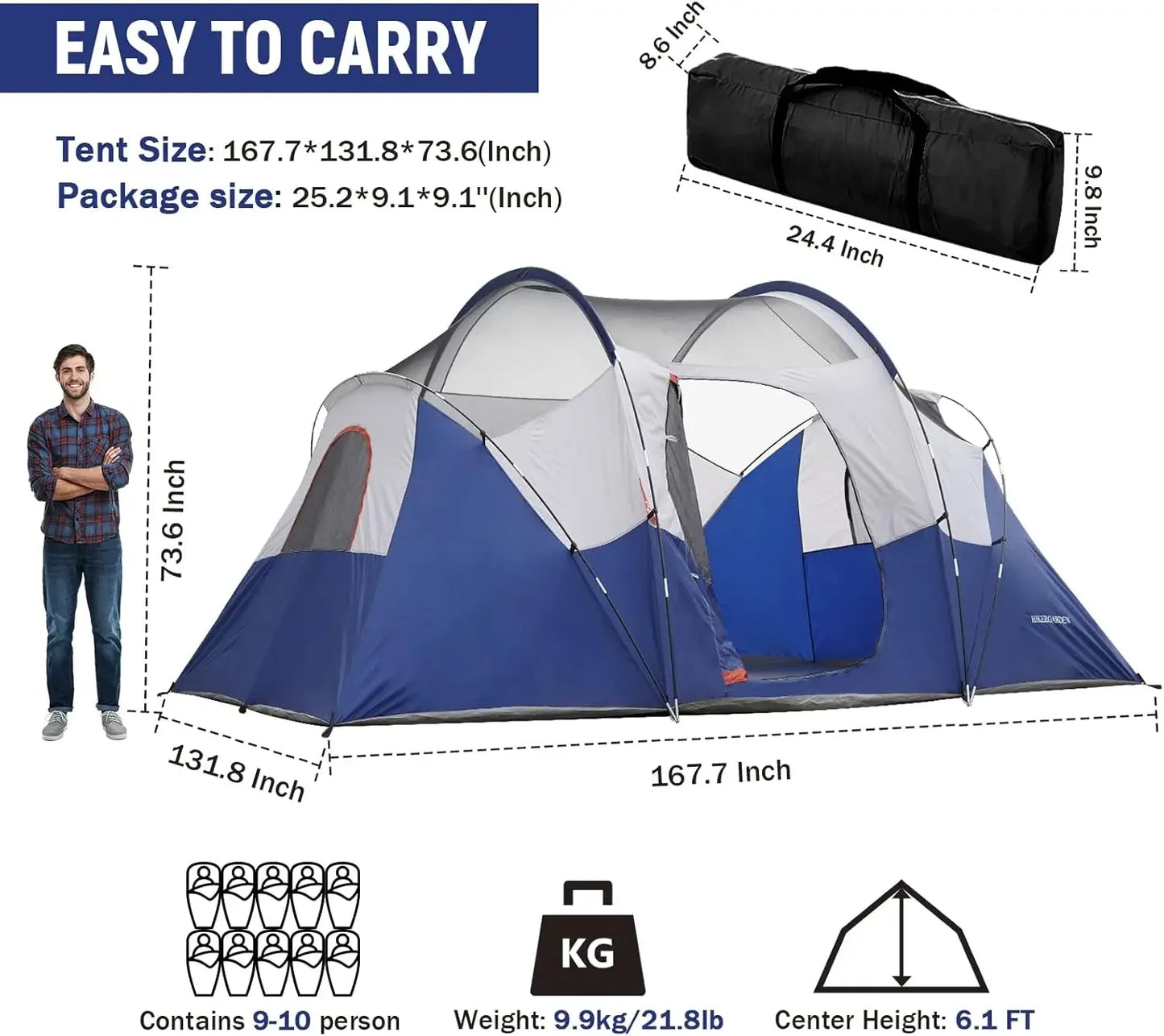 UNP HIKERGARDEN Family Camping Tent