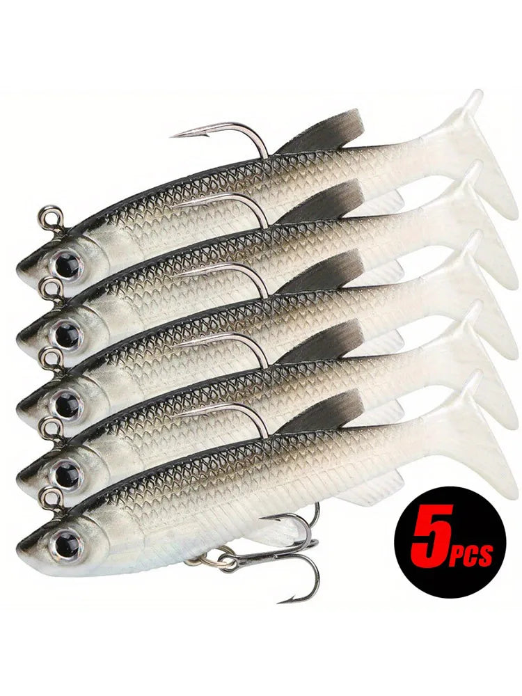 Realistic Soft Bait Set 5 Pcs Sharp Hook Freshwater Fishing