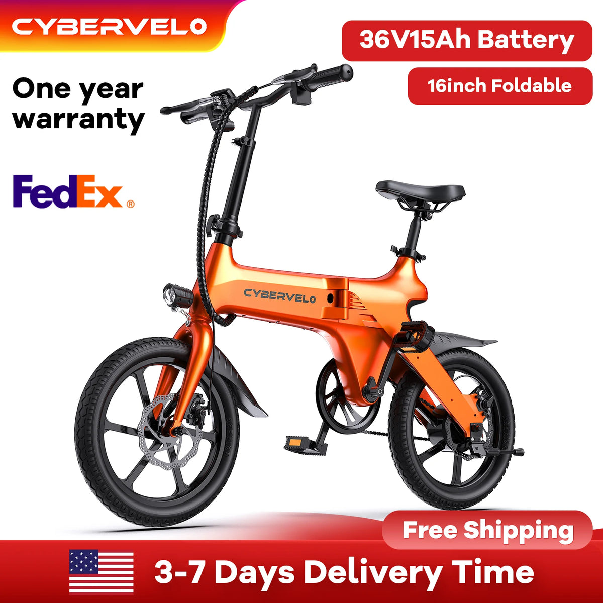CYBERVELO Foldable Electric Commuter Bike With 500W Peak Motor