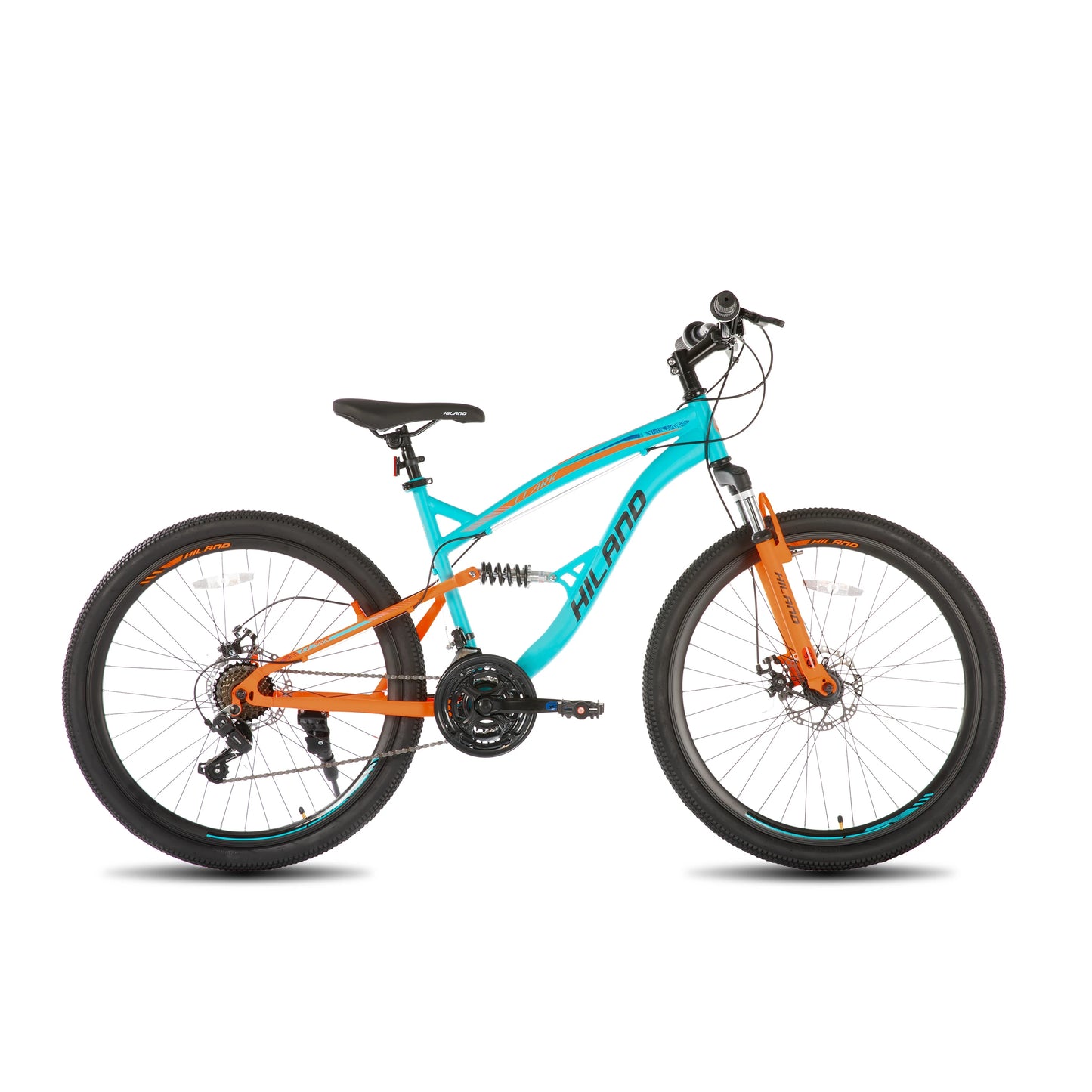 Hiland Full Suspension Mountain Bike 21 Speed Dual Disc Brakes