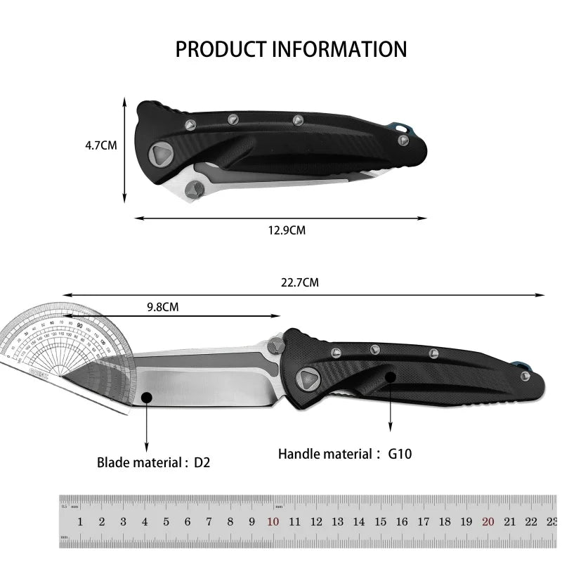 DIY Supplies Folding Pocket Knife With D2 Blade G10 Handle