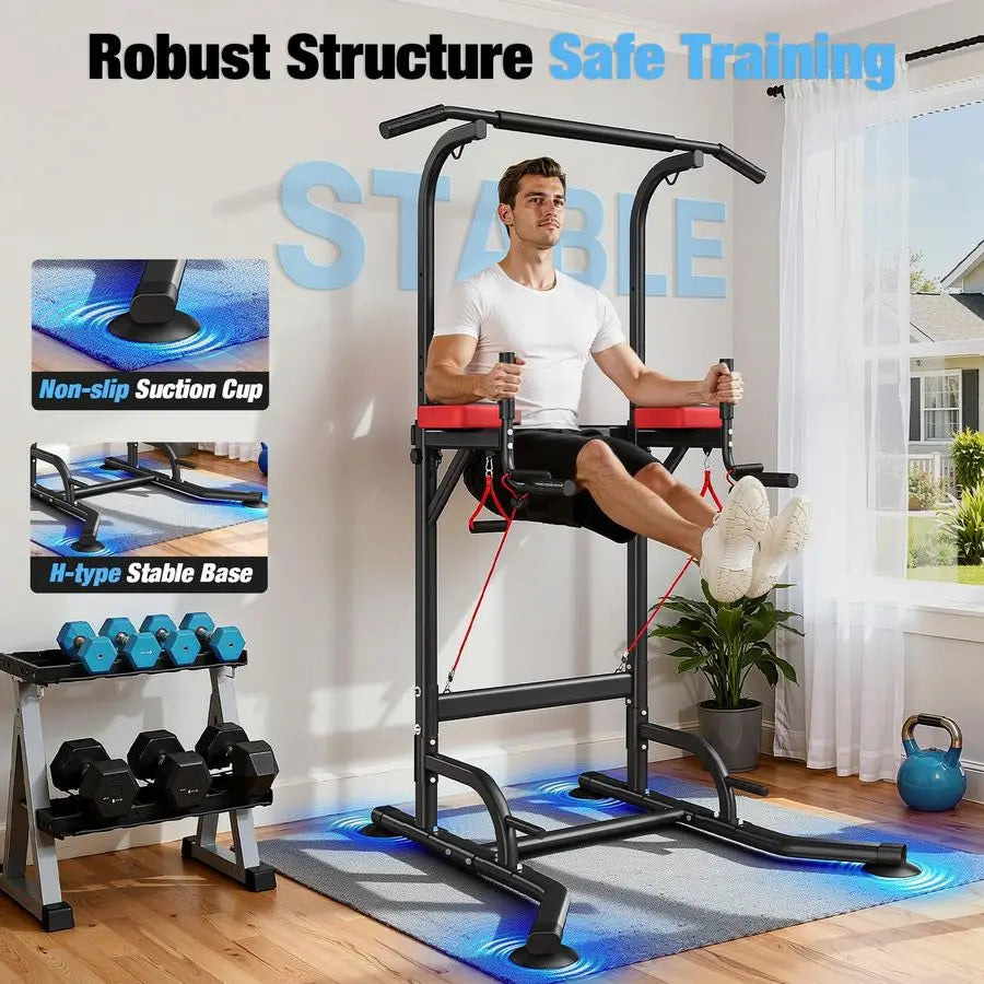 MBVM Power Tower Pull Up Bar Station 450LBS Fitness Equipment