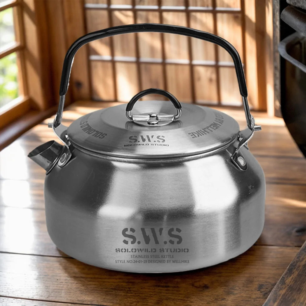 Stainless Steel Ultralight Portable Hiking Kettle For Outdoor Camping