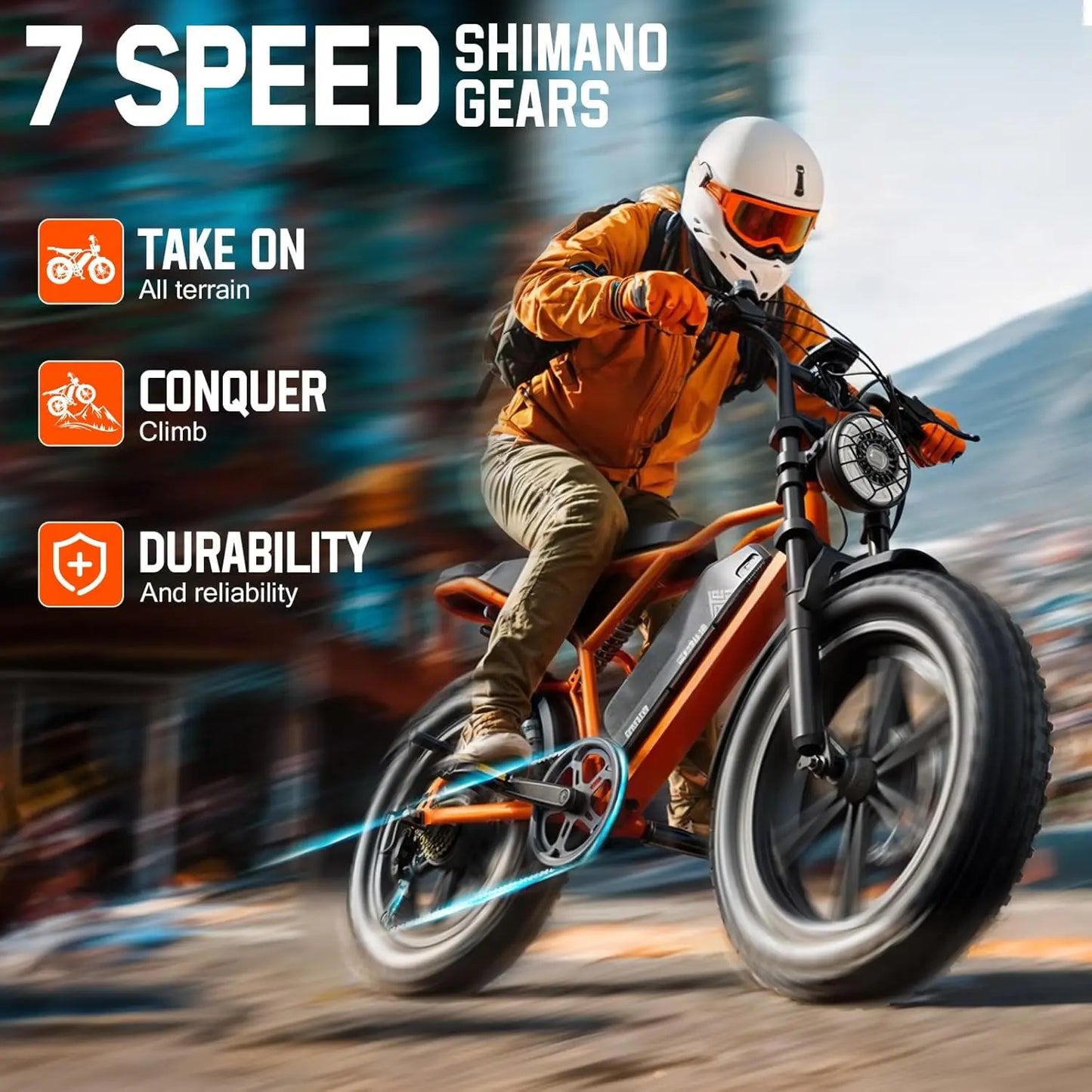 R002S 1500W Fat Tire Electric Bike All Terrain Range