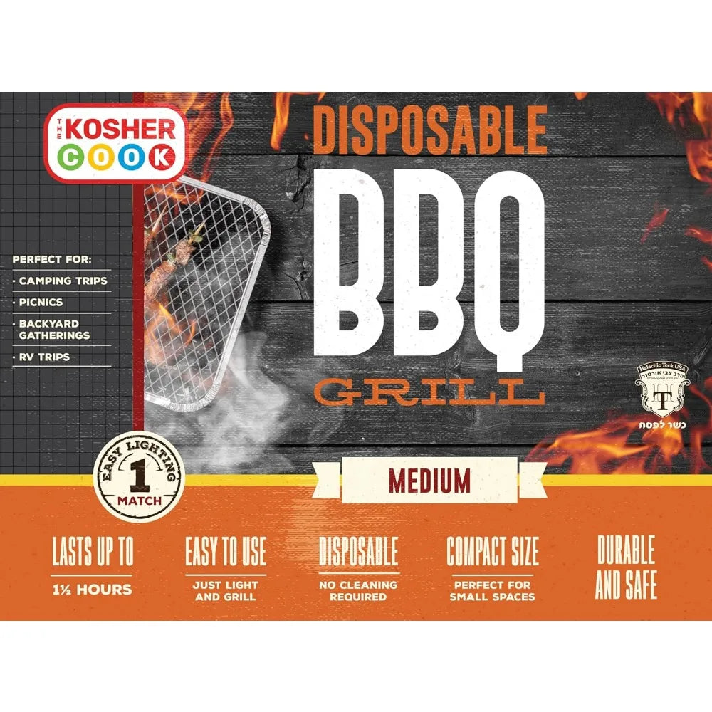 Ready to Use Portable Charcoal Grill Easy Light Disposable BBQ for Outdoor Cooking